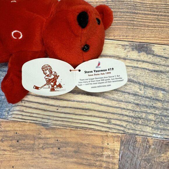 Steve Yzerman Salvinos Bammers 9" Bean Bag Plush‎ Bear NHL Detroit Red Wings #19 - Picture 9 of 9